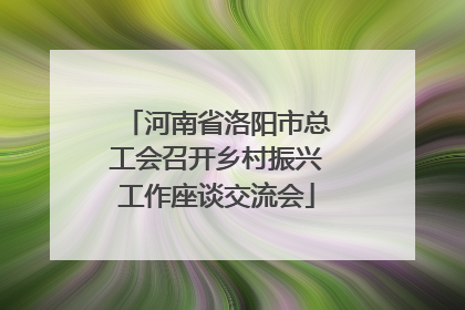 河南省洛阳市总工会召开乡村振兴工作座谈交流会