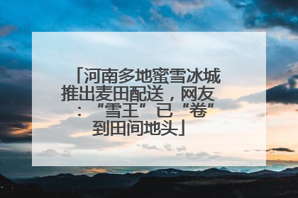 河南多地蜜雪冰城推出麦田配送，网友：“雪王”已“卷”到田间地头