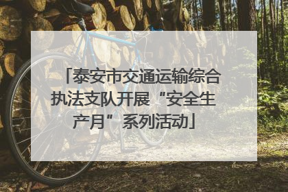 泰安市交通运输综合执法支队开展“安全生产月”系列活动
