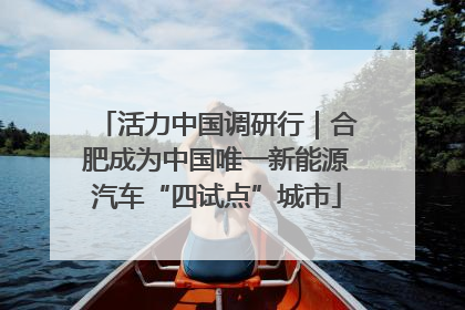 活力中国调研行｜合肥成为中国唯一新能源汽车“四试点”城市