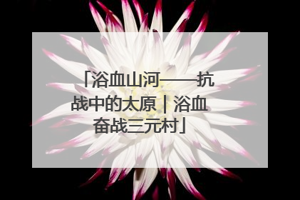 浴血山河——抗战中的太原｜浴血奋战三元村