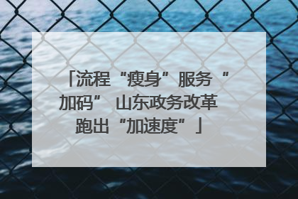 流程“瘦身”服务“加码” 山东政务改革跑出“加速度”