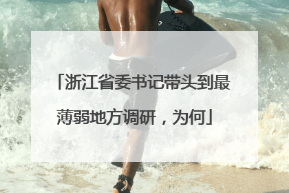 浙江省委书记带头到最薄弱地方调研，为何