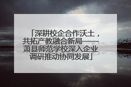 深耕校企合作沃土，共拓产教融合新局——萧县师范学校深入企业调研推动协同发展