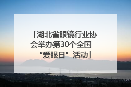 湖北省眼镜行业协会举办第30个全国“爱眼日”活动
