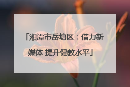 湘潭市岳塘区：借力新媒体 提升健教水平