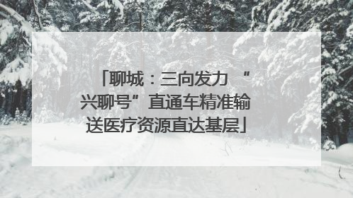 聊城：三向发力 “兴聊号”直通车精准输送医疗资源直达基层
