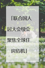 联合国人居大会续会聚焦全球住房危机