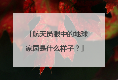 航天员眼中的地球家园是什么样子？