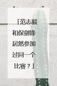 范志毅和保剑锋居然参加过同一个比赛？