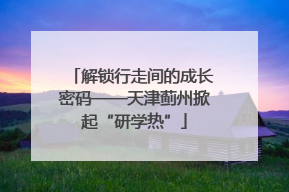 解锁行走间的成长密码——天津蓟州掀起“研学热”