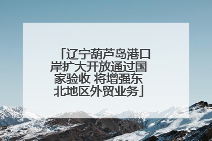 辽宁葫芦岛港口岸扩大开放通过国家验收 将增强东北地区外贸业务