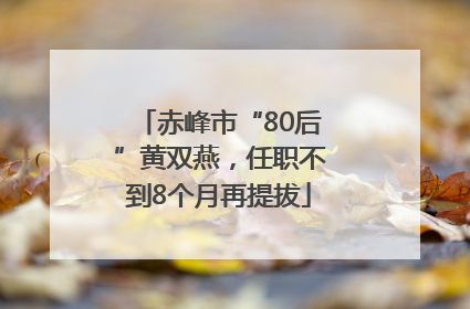 赤峰市“80后”黄双燕，任职不到8个月再提拔