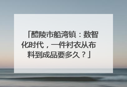 醴陵市船湾镇：数智化时代，一件衬衣从布料到成品要多久？