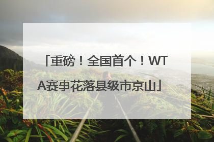 重磅！全国首个！WTA赛事花落县级市京山