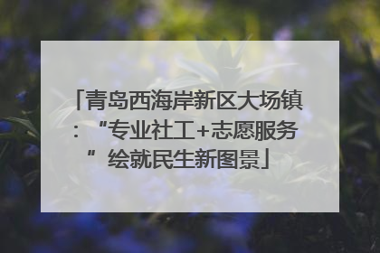 青岛西海岸新区大场镇：“专业社工+志愿服务”绘就民生新图景