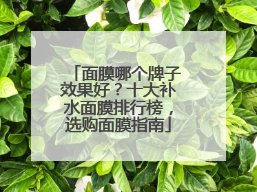 面膜哪个牌子效果好？十大补水面膜排行榜，选购面膜指南