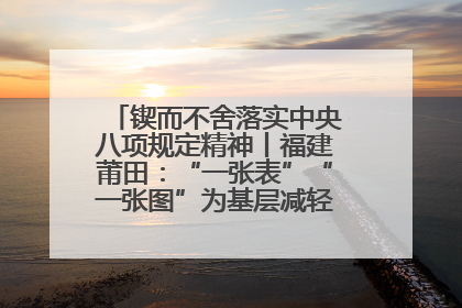 锲而不舍落实中央八项规定精神丨福建莆田：“一张表”“一张图”为基层减轻“数字负担”