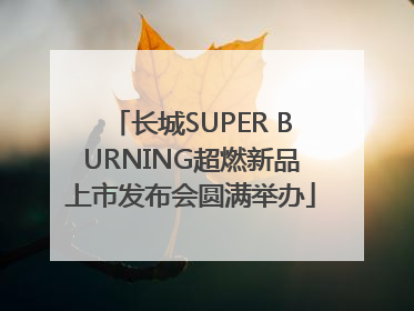 长城SUPER BURNING超燃新品上市发布会圆满举办
