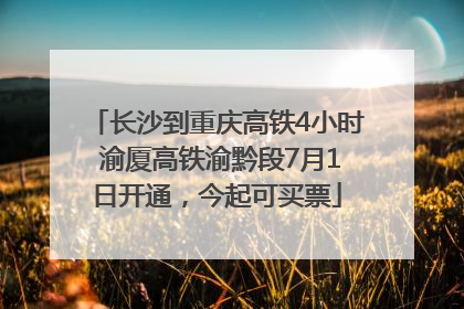 长沙到重庆高铁4小时 渝厦高铁渝黔段7月1日开通，今起可买票
