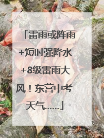 雷雨或阵雨+短时强降水+8级雷雨大风！东营中考天气……