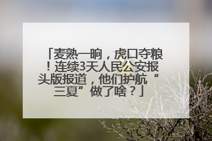 麦熟一晌，虎口夺粮！连续3天人民公安报头版报道，他们护航“三夏”做了啥？