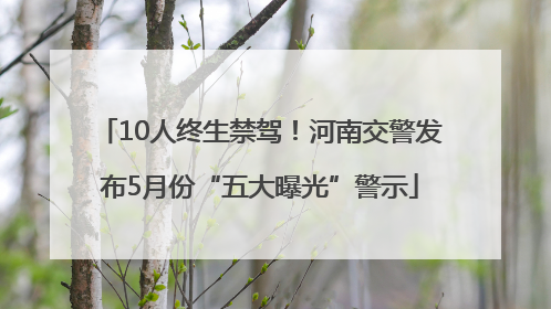10人终生禁驾！河南交警发布5月份“五大曝光”警示