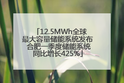 12.5MWh全球最大容量储能系统发布 合肥一季度储能系统同比增长425%