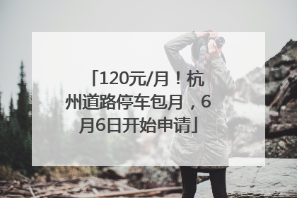 120元/月！杭州道路停车包月，6月6日开始申请