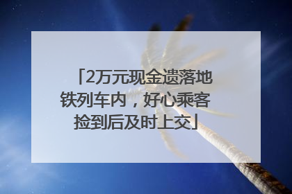 2万元现金遗落地铁列车内，好心乘客捡到后及时上交