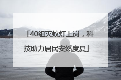 40组灭蚊灯上岗，科技助力居民安然度夏