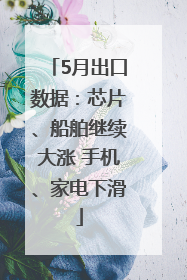 5月出口数据：芯片、船舶继续大涨 手机、家电下滑