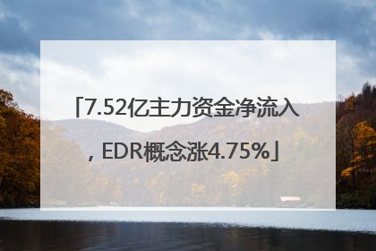7.52亿主力资金净流入，EDR概念涨4.75%