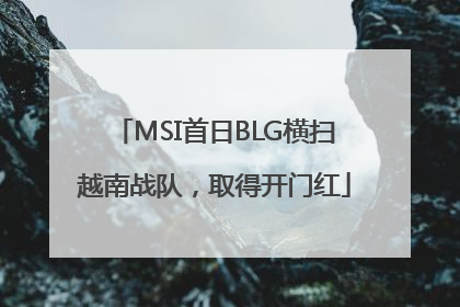 MSI首日BLG横扫越南战队，取得开门红